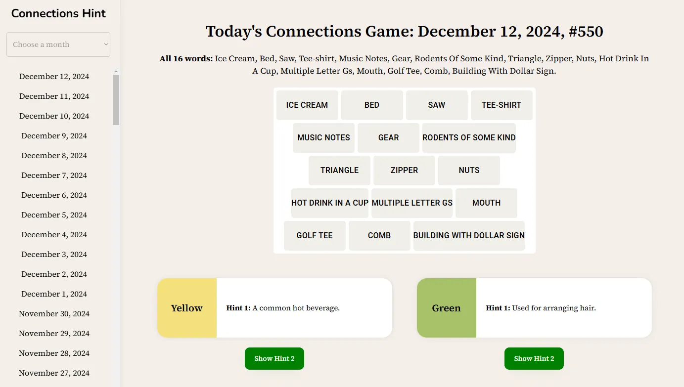 Image attached to the Connections Hint update